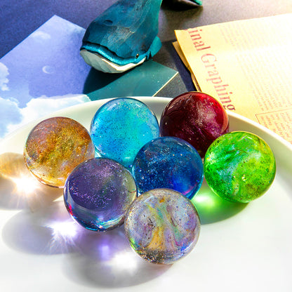 Colorful glass beads and crystal balls