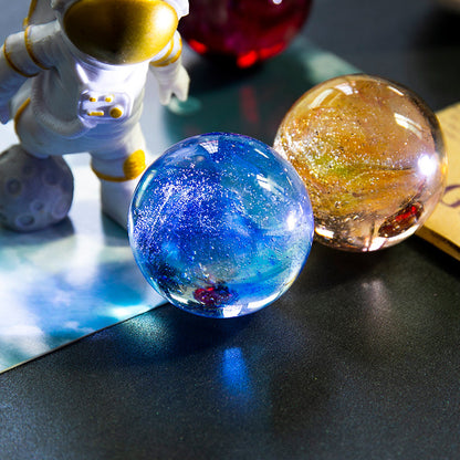 Colorful glass beads and crystal balls