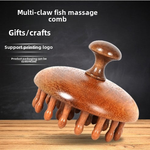 Sandalwood Disc Massage Comb Wooden Crafts